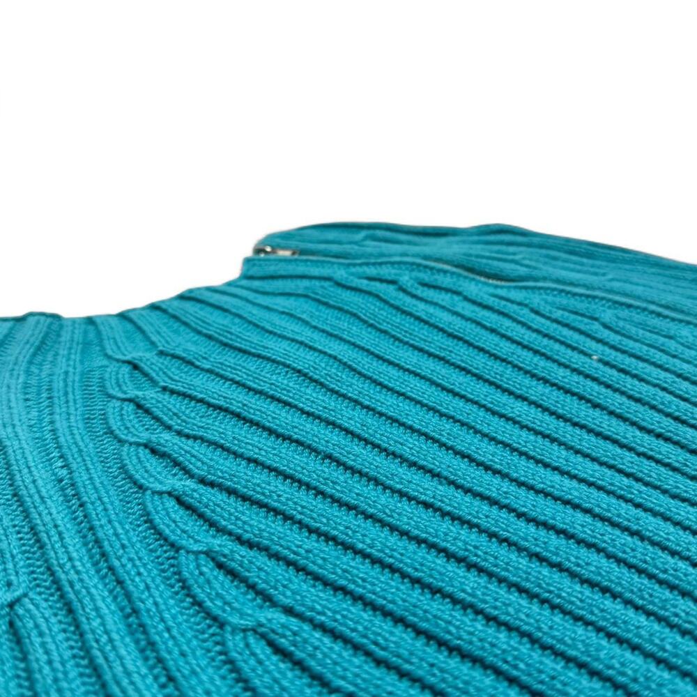 Y2K blue cable knit zip up sweater long sleeve zipper from WET seal Size Small - Picture 5 of 7
